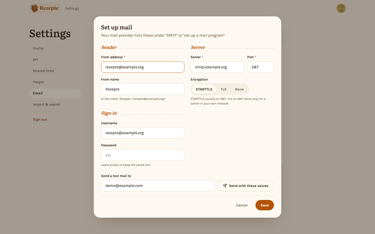 Setting up mail