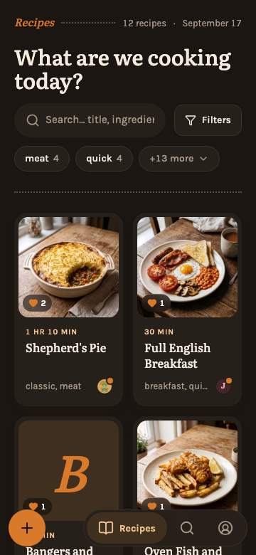The overview on a phone with the bottom navigation