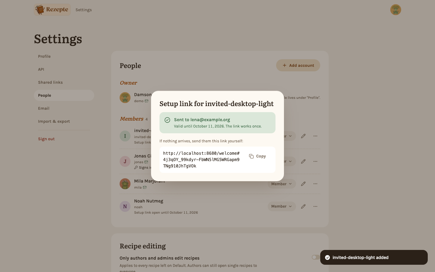 After creating an account with an email address: where the link went, and the link as a fallback